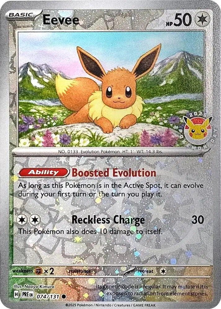 Eevee 74 Prismatic Evolutions Pokemon Day 2025 Promo Card