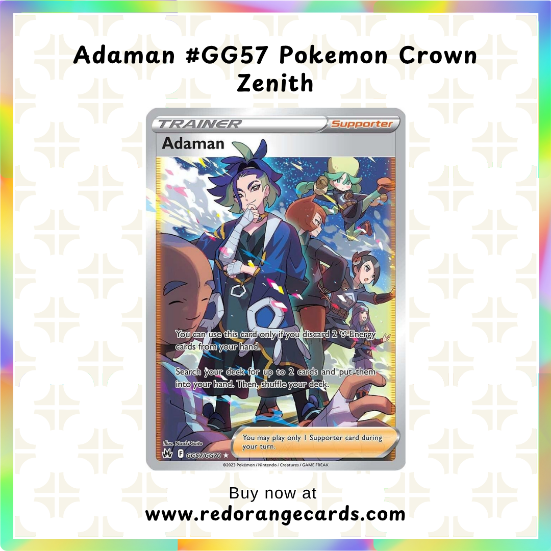 adaman pokemon card #GG57 Crown Zenith – Red Orange Cards Size:60 Best flicker blink cards Mismagius corners and edges may