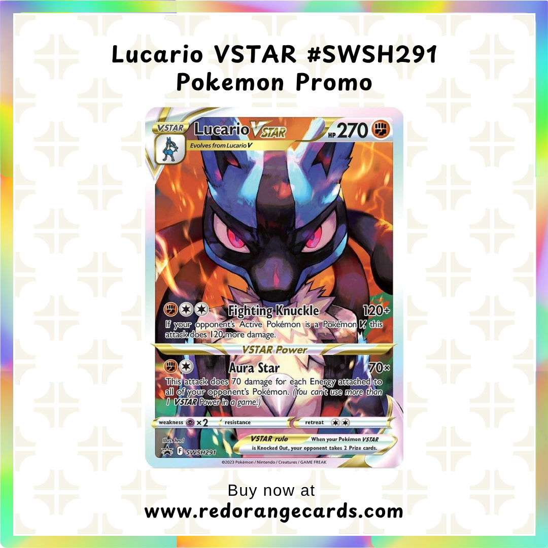 lucario vstar pokemon card value Pokemon Lucario VStar Jumbo Oversized Foil Black Star Promo SWSH214