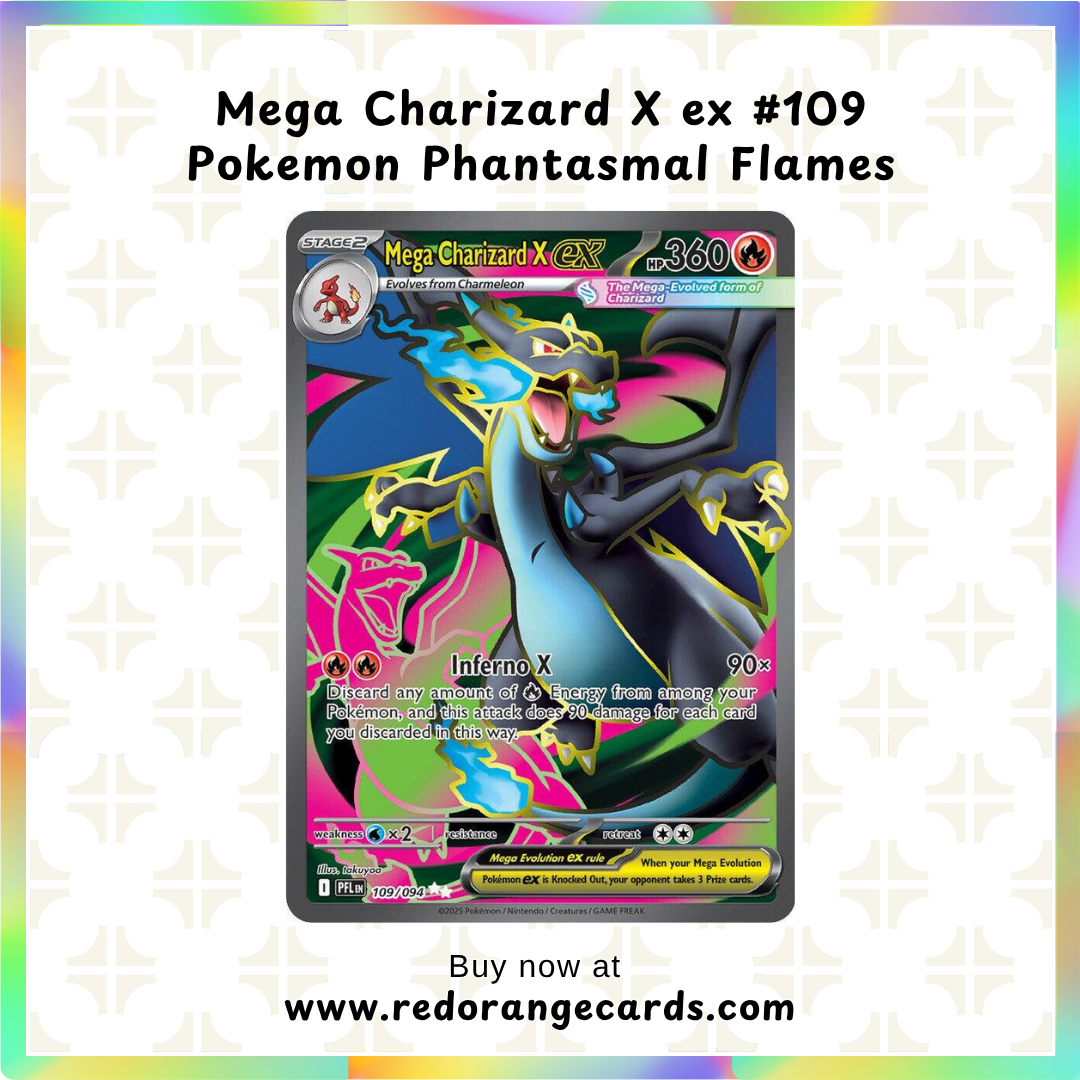 Mega Charizard X ex #109 Pokemon Phantasmal Flames