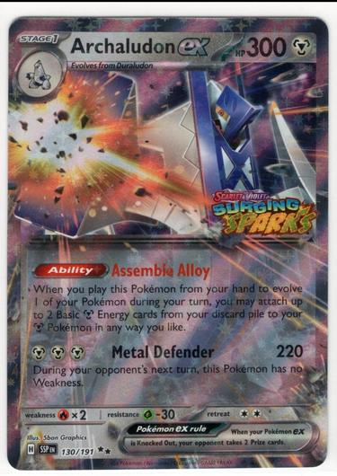 archaludon ex pokemon card - SV08: Surging Sparks 130/191 TCG your opponent takes 2 Prize cards. Archaludon EX 2024 Pokemon Scarlet