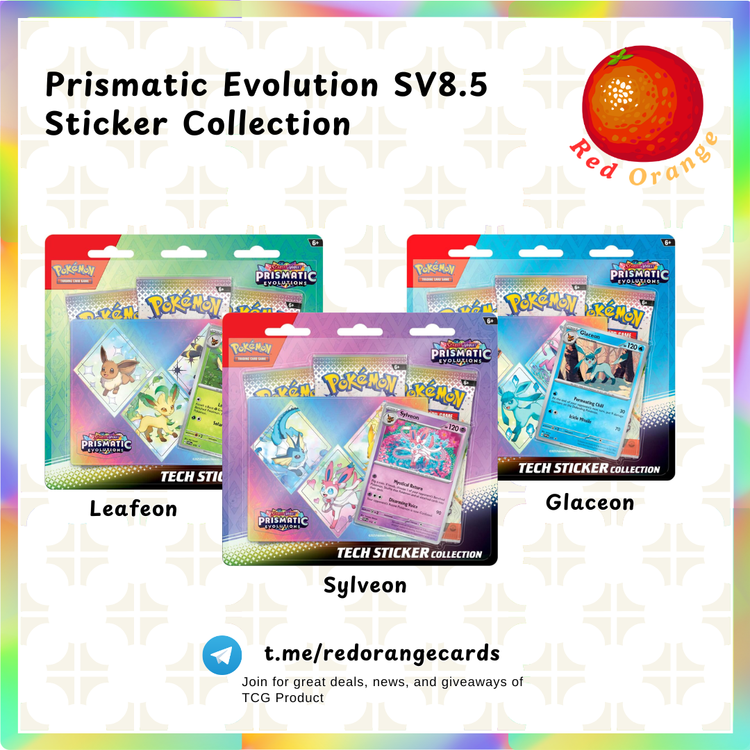 Prismatic Evolutions Tech Sticker Collection (Leafeon, Glaceon, Sylveon)