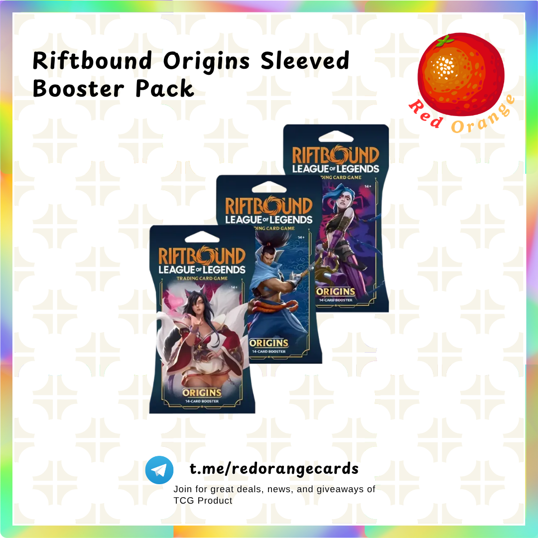 Riftbound Origins Sleeved Booster Pack – Red Orange Cards