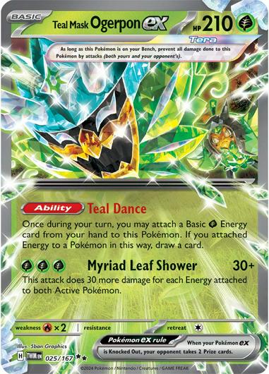 Teal Mask Ogerpon ex #25  Pokemon Twilight Masquerade