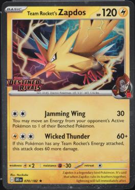 Team Rocket's Zapdos [Stamped] #70 Pokemon Destined Rivals