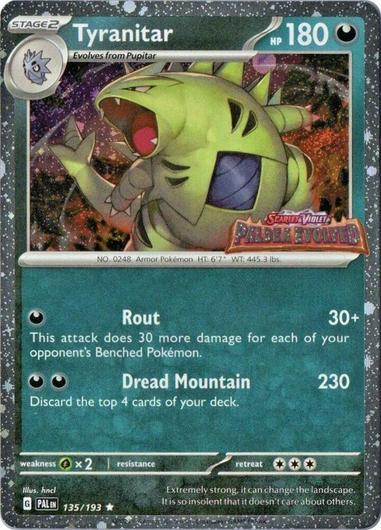 Tyranitar [Stamped] #135 Pokemon Paldea Evolved